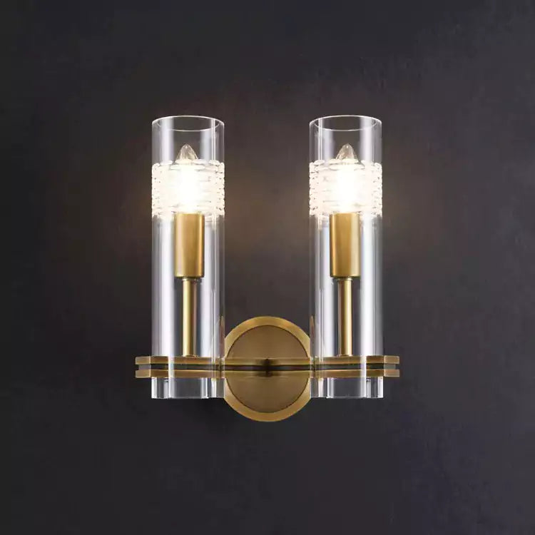 Chamont Brass Double Kaleidoscope Wall Sconce