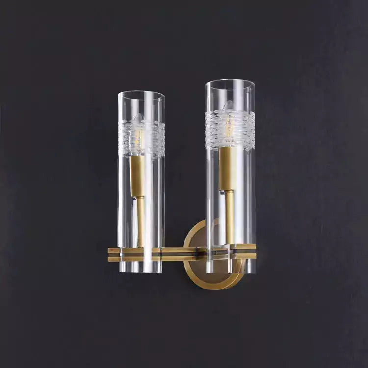 Chamont Brass Double Kaleidoscope Wall Sconce