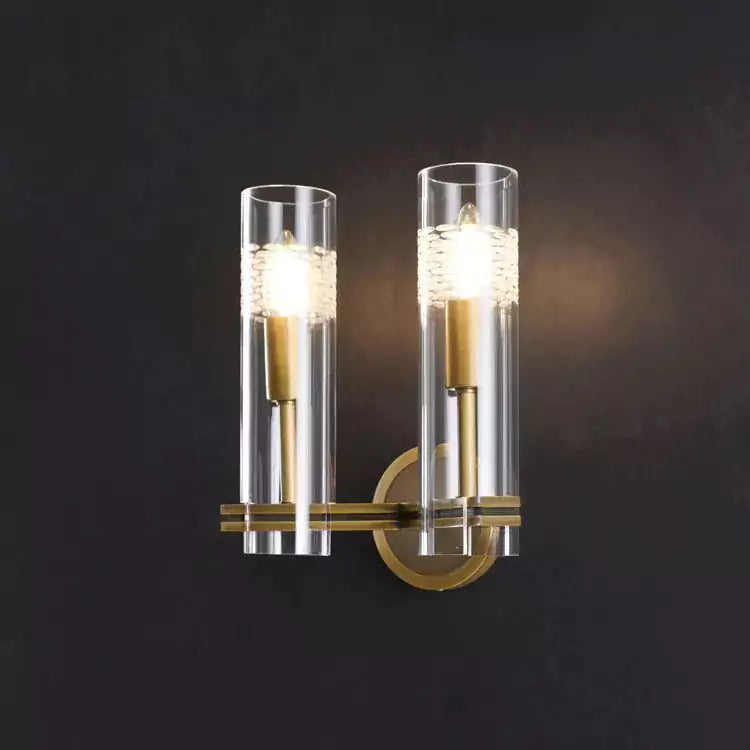 Chamont Brass Double Kaleidoscope Wall Sconce