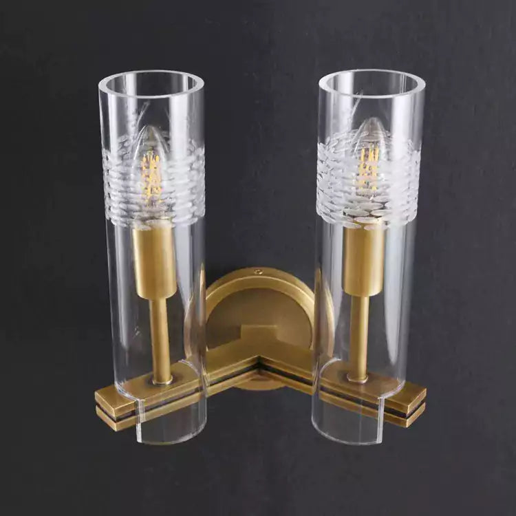 Chamont Brass Double Kaleidoscope Wall Sconce