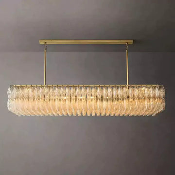 KL Chiaray Clear Glass Rectangular Chandelier 74"