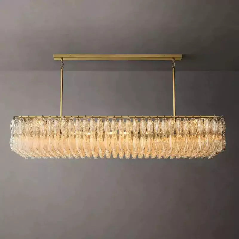 KL Chiaray Clear Glass Rectangular Chandelier 74"