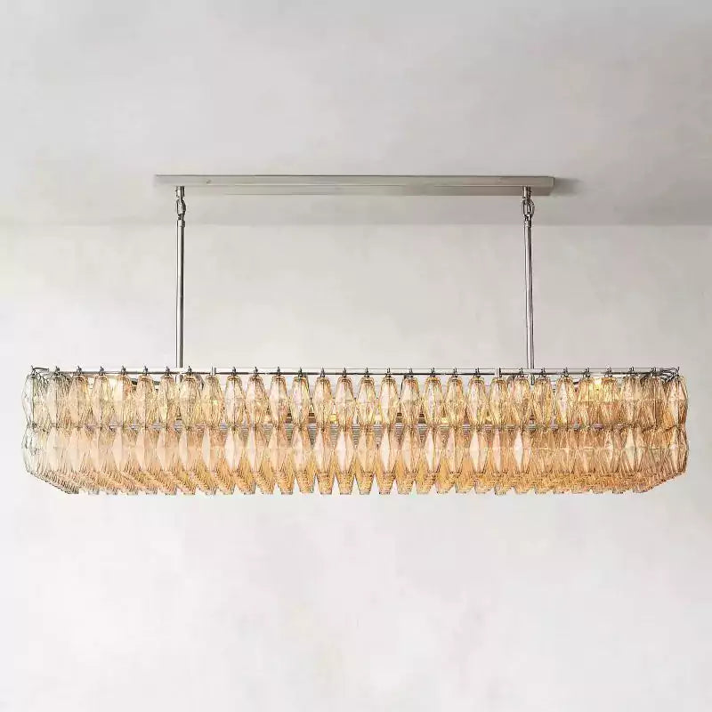 KL Chiaray Clear Glass Rectangular Chandelier 74"