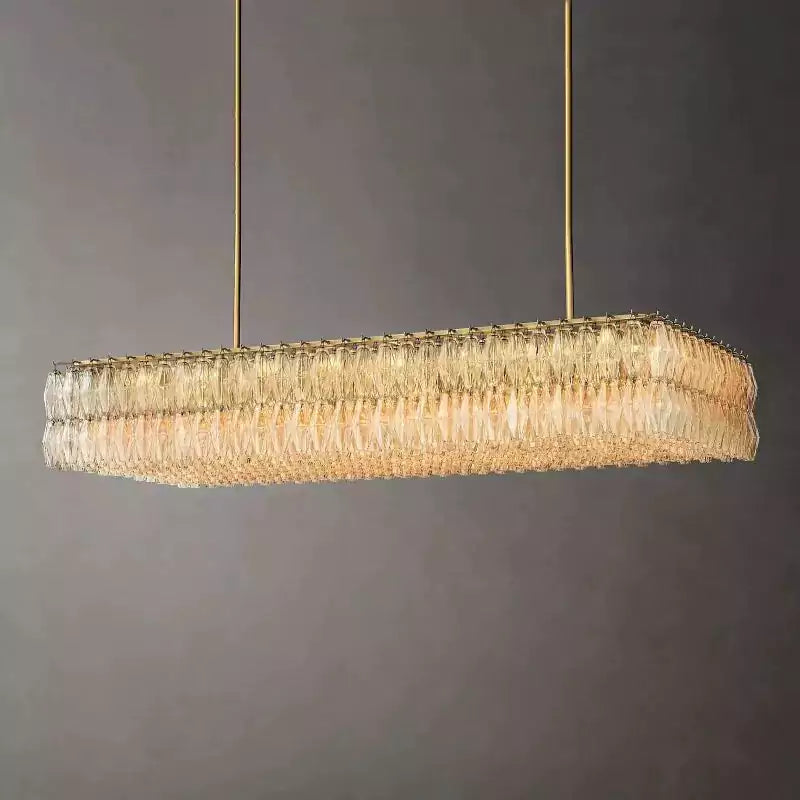 KL Chiaray Clear Glass Rectangular Chandelier 74"