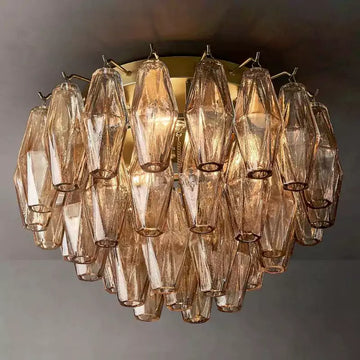 KL Chiaray Smoke Glass Flushmount 17"