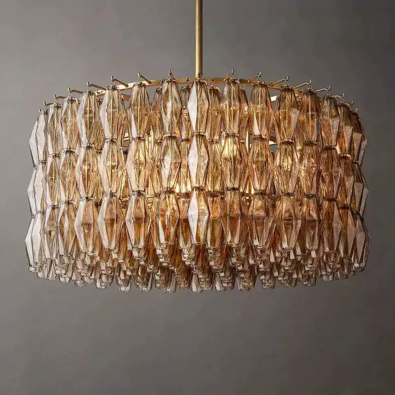 KL Chiaray Smoke Glass Round Chandelier 37"