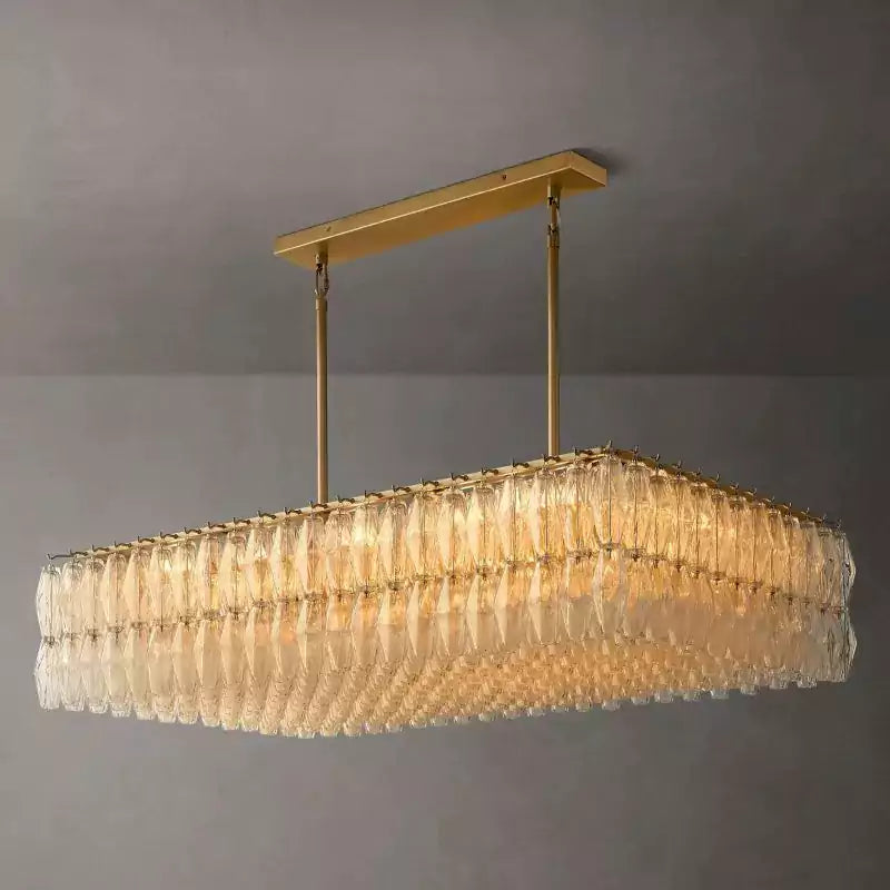 KL Chiaray Clear Glass Rectangular Chandelier 54"