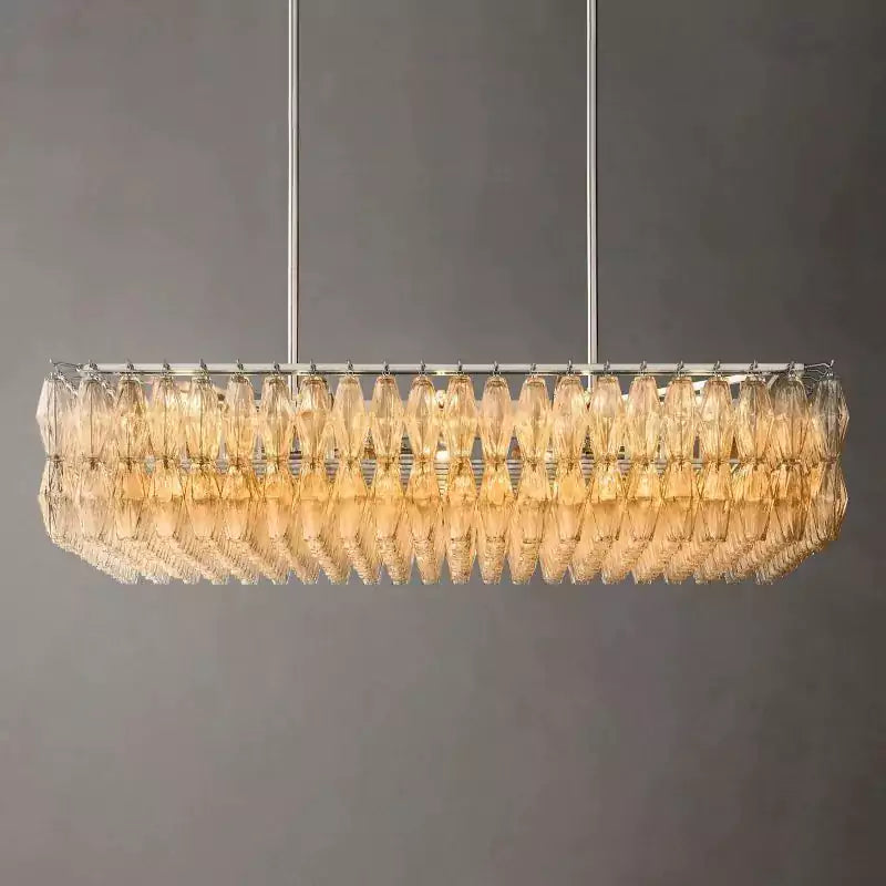 KL Chiaray Clear Glass Rectangular Chandelier 54"