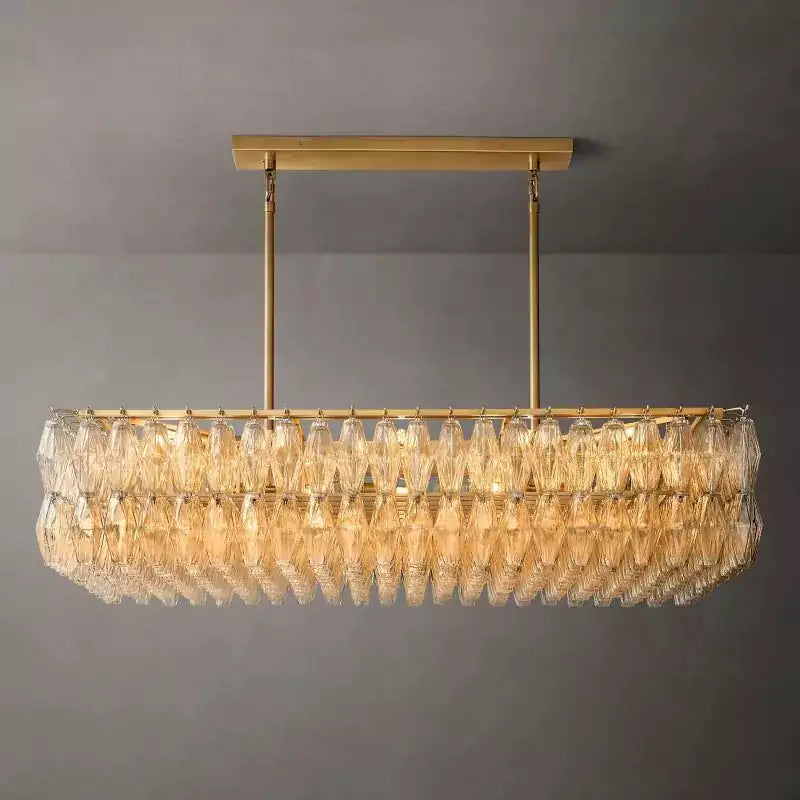 KL Chiaray Clear Glass Rectangular Chandelier 54"