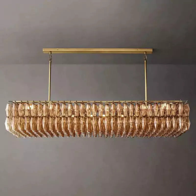 KL Chiaray Smoke Glass Rectangular Chandelier 74"