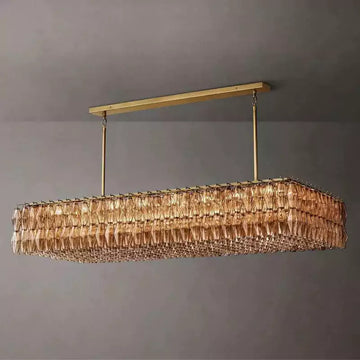 KL Chiaray Smoke Glass Rectangular Chandelier 74"