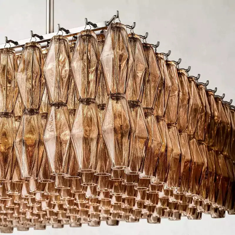 KL Chiaray Smoke Glass Rectangular Chandelier 74"