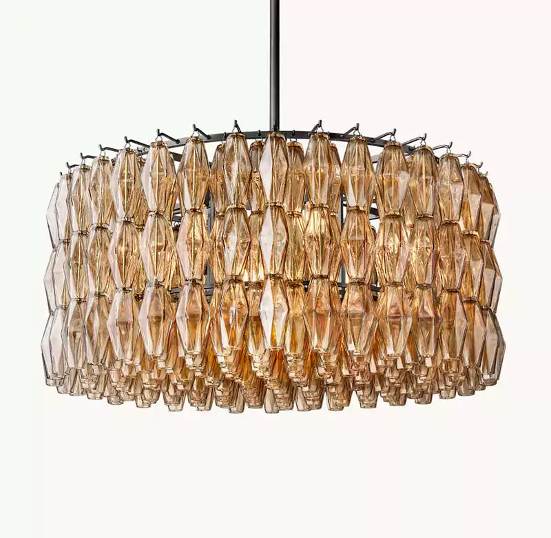 KL Chiaray Smoke Glass Round Chandelier 37"