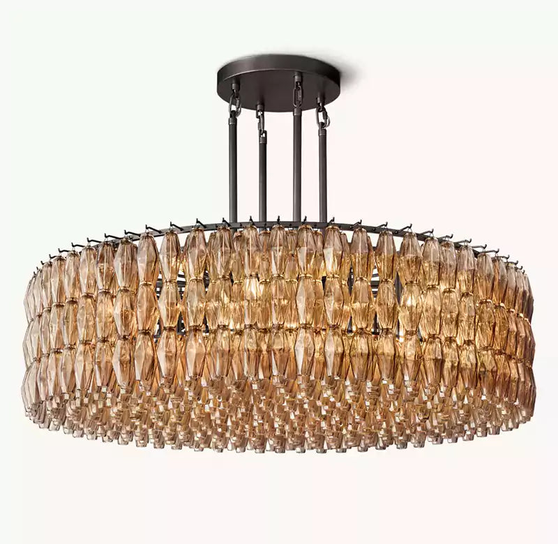 KL Chiaray Smoke Glass Round Chandelier 62"