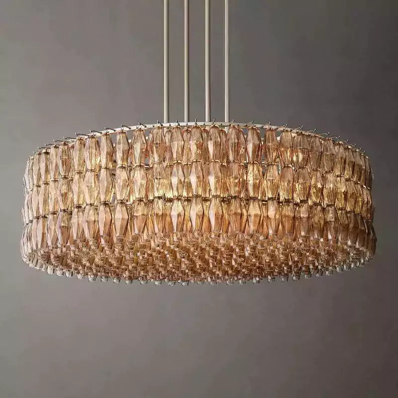 KL Chiaray Smoke Glass Round Chandelier 62"