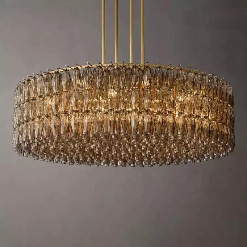 KL Chiaray Smoke Glass Round Chandelier 62"