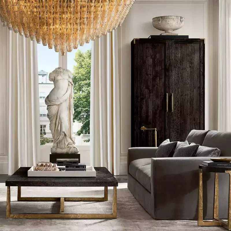 KL Chiaray Smoke Glass Tiered Square Chandelier 32"