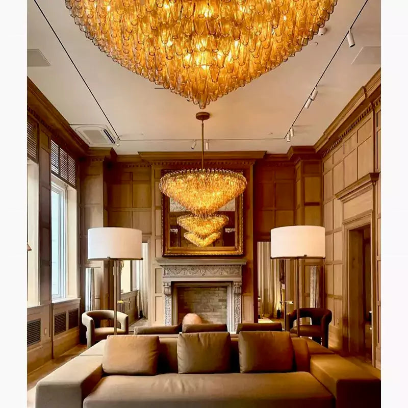 KL Chiaray Smoke Glass Tiered Round Chandelier 47"