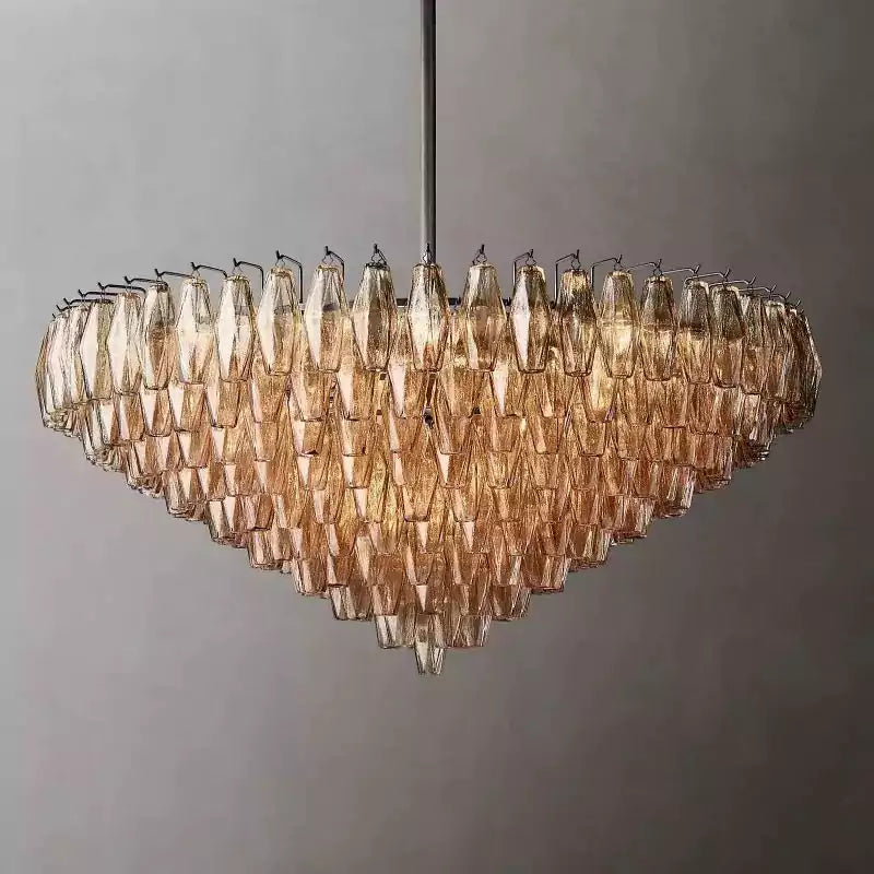 KL Chiaray Smoke Glass Tiered Round Chandelier 47"