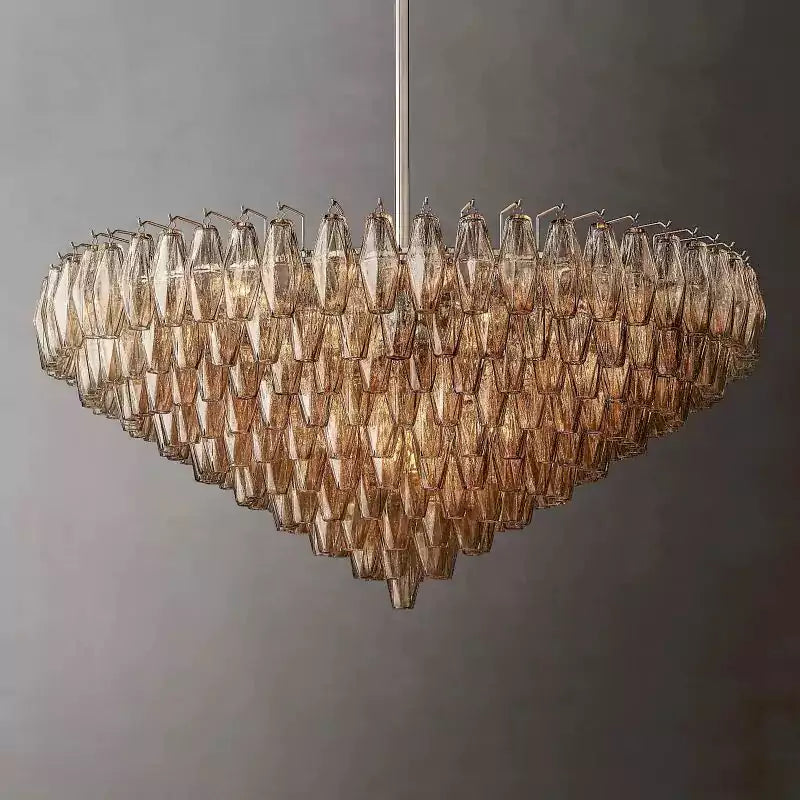 KL Chiaray Smoke Glass Tiered Round Chandelier 47"