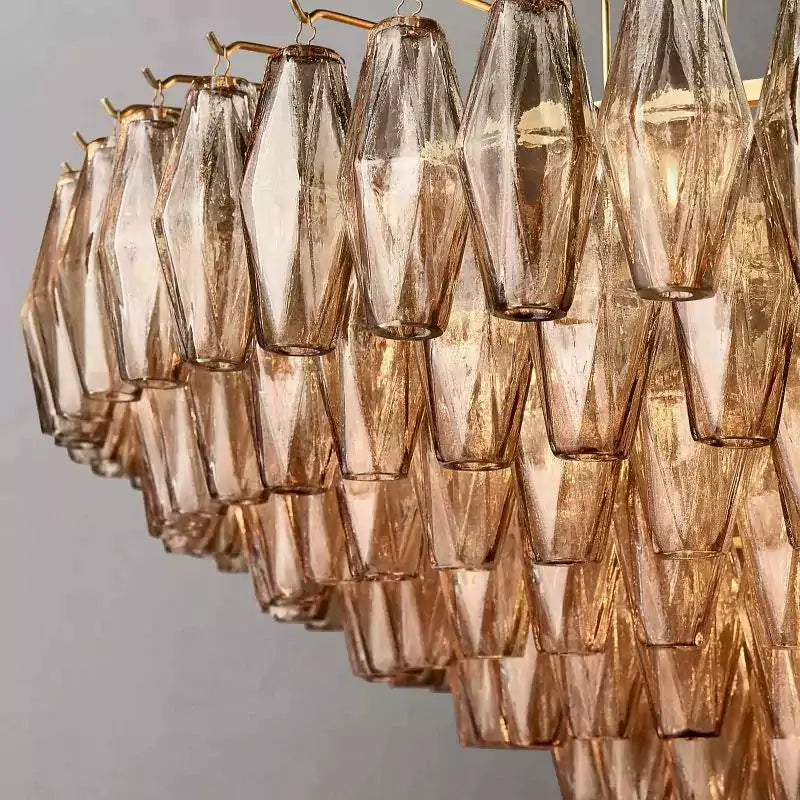 KL Chiaray Smoke Glass Tiered Round Chandelier 47"