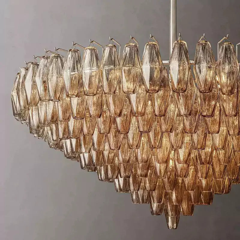KL Chiaray Smoke Glass Tiered Round Chandelier 47"