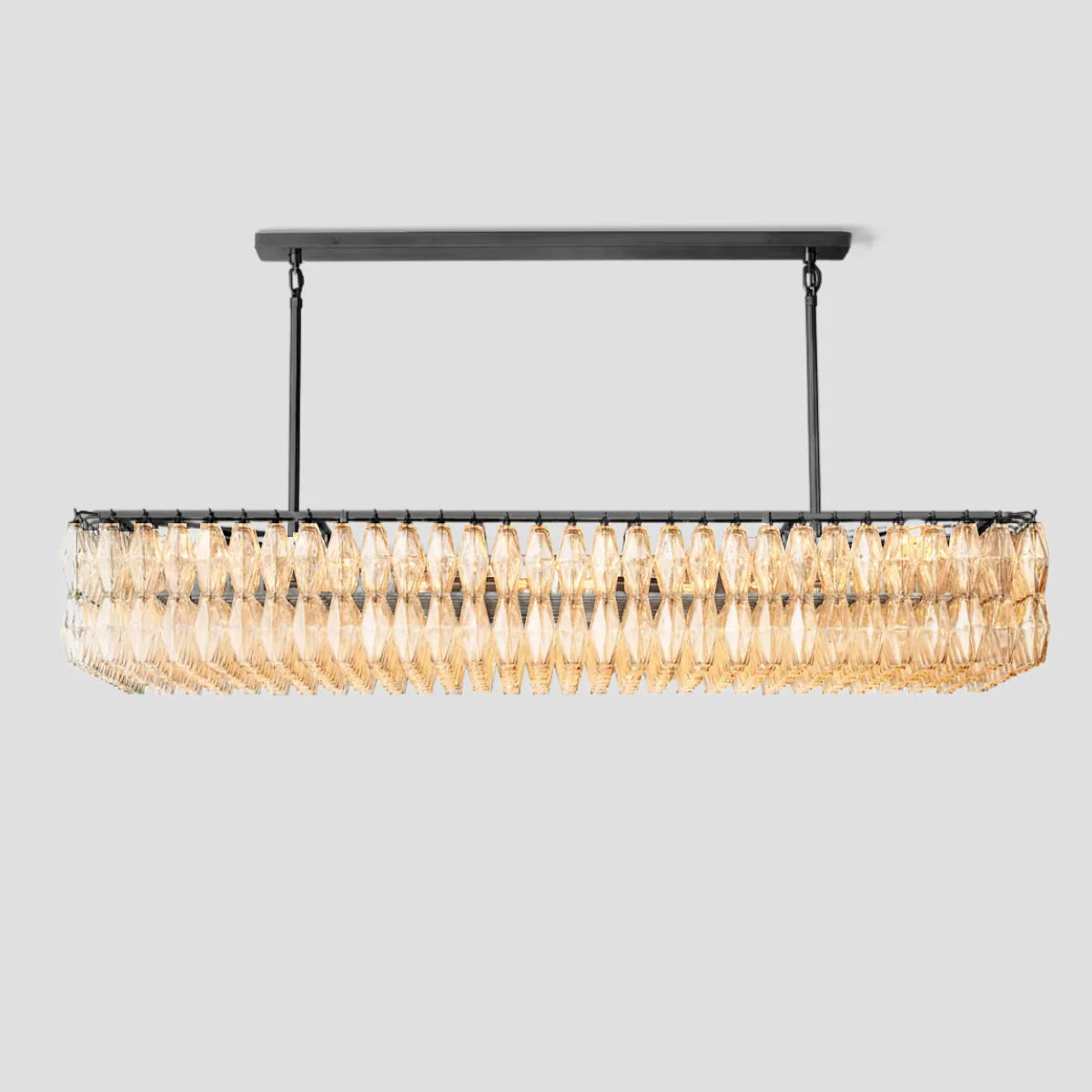 KL Chiaray Clear Glass Rectangular Chandelier 74"