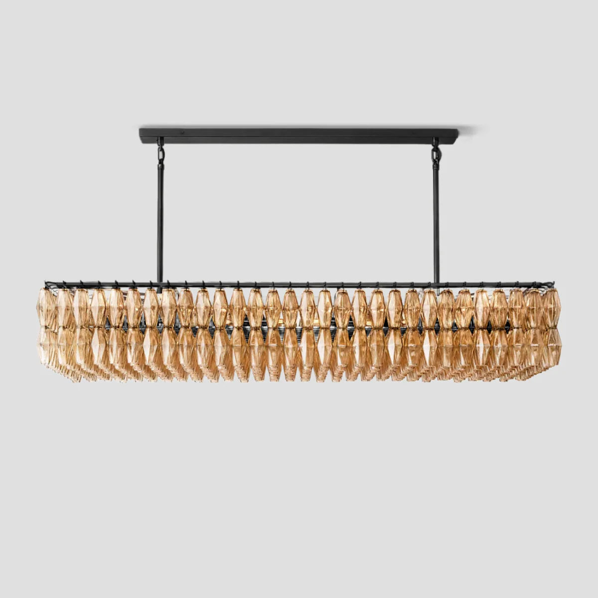 KL Chiaray Smoke Glass Rectangular Chandelier 74"