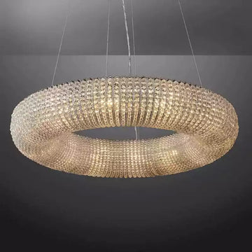 KL Cristal Halo Clear Round LED Chandelier 41"