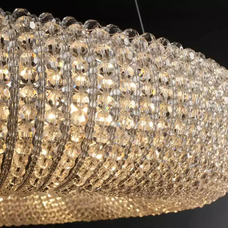 KL Cristal Halo Clear Round LED Chandelier 41"