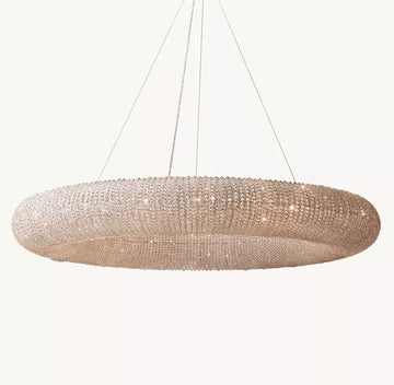 KL Cristal Halo Clear Round LED Chandelier 72"