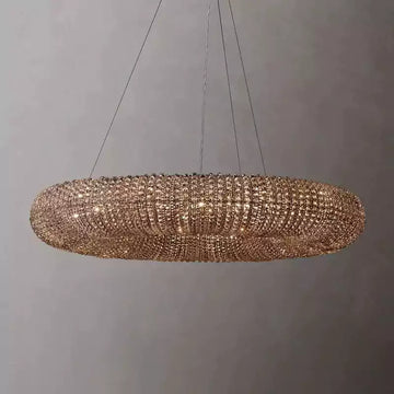 KL Cristal Halo Smoke Round LED Chandelier 41"