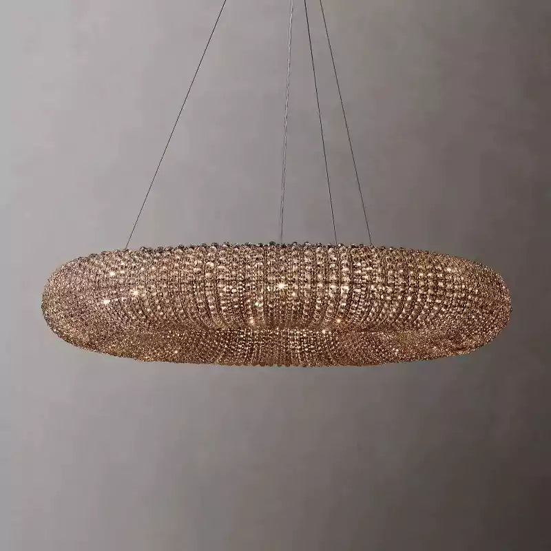 KL Cristal Halo Smoke Round LED Chandelier 41"