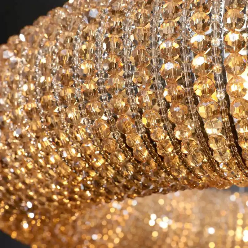KL Cristal Halo Smoke Round LED Chandelier 41"