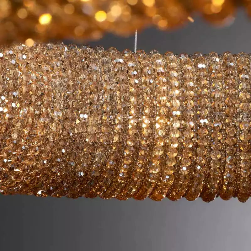 KL Cristal Halo Smoke Round LED Chandelier 72"