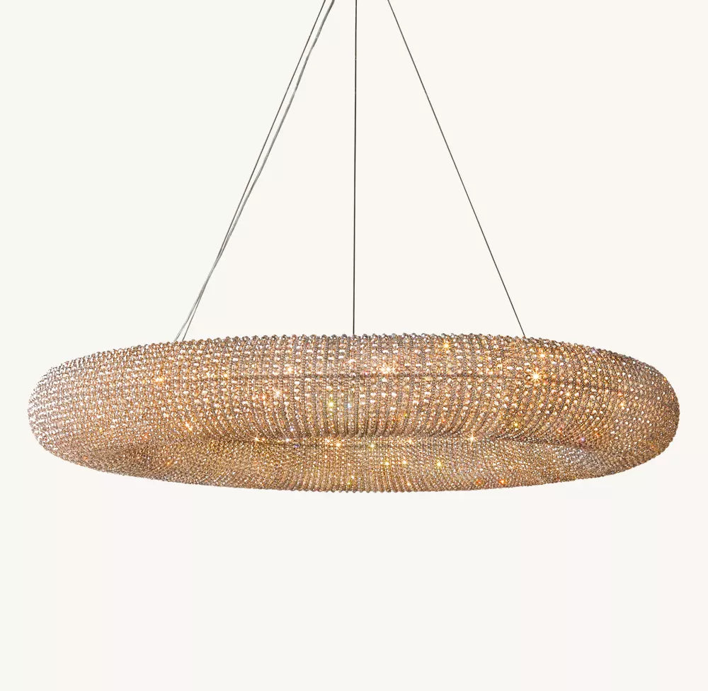 KL Cristal Halo Smoke Round LED Chandelier 72"