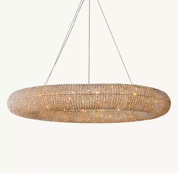 KL Cristal Halo Smoke Round LED Chandelier 72"