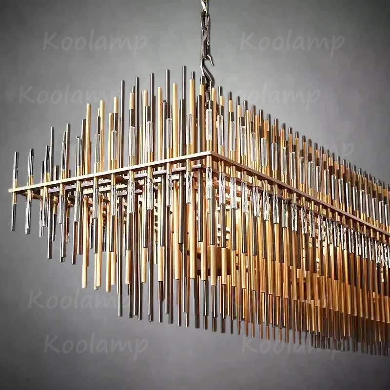 Emila Gradient Spire Rectangular Chandelier 54"