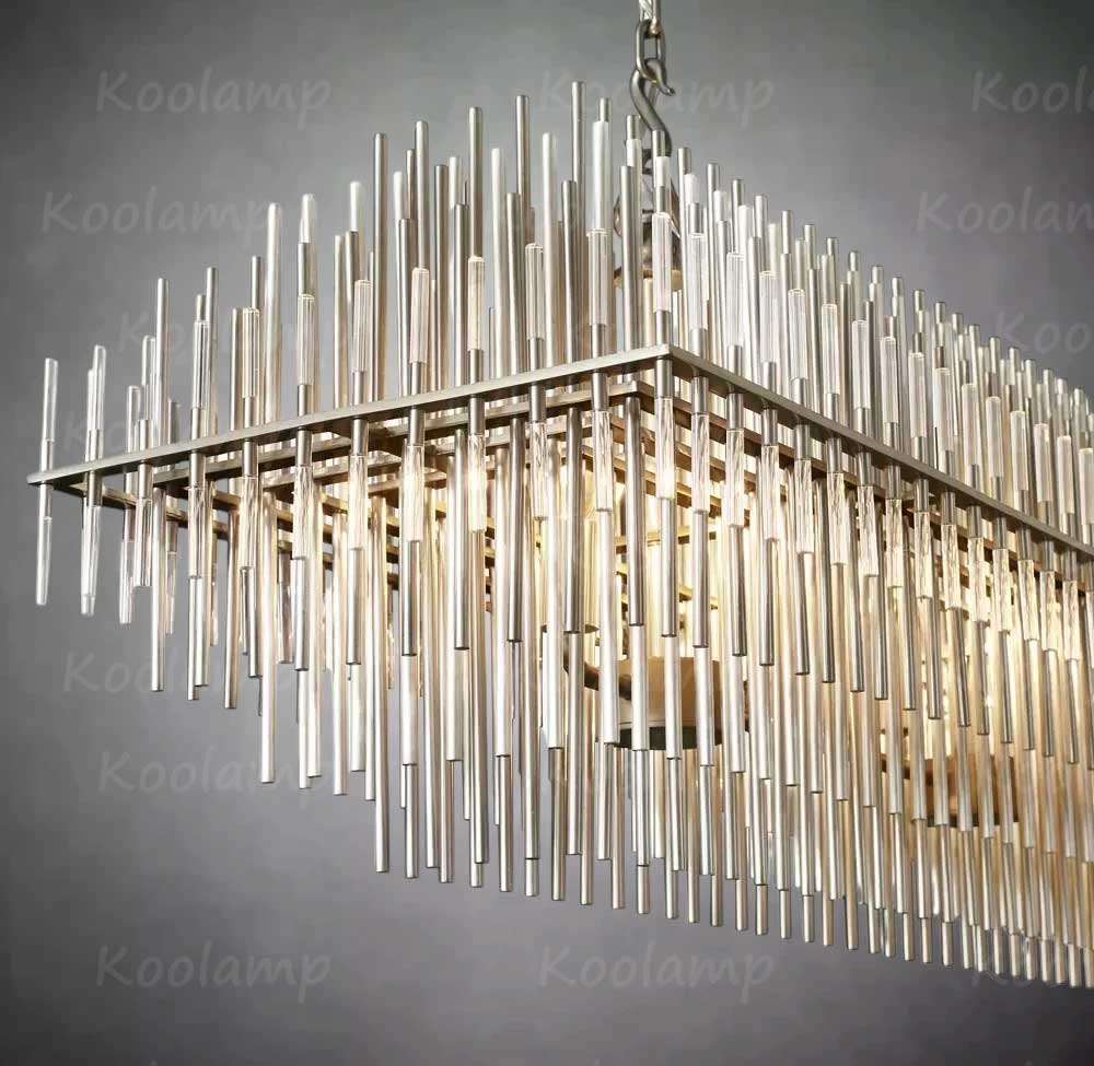 Emila Gradient Spire Rectangular Chandelier 54"