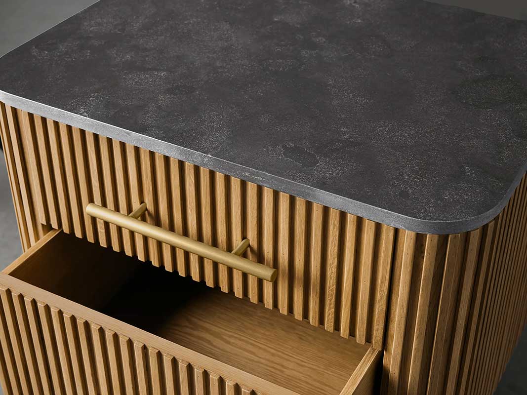 Finley Closed Nightstand with Marble Top and Drawer