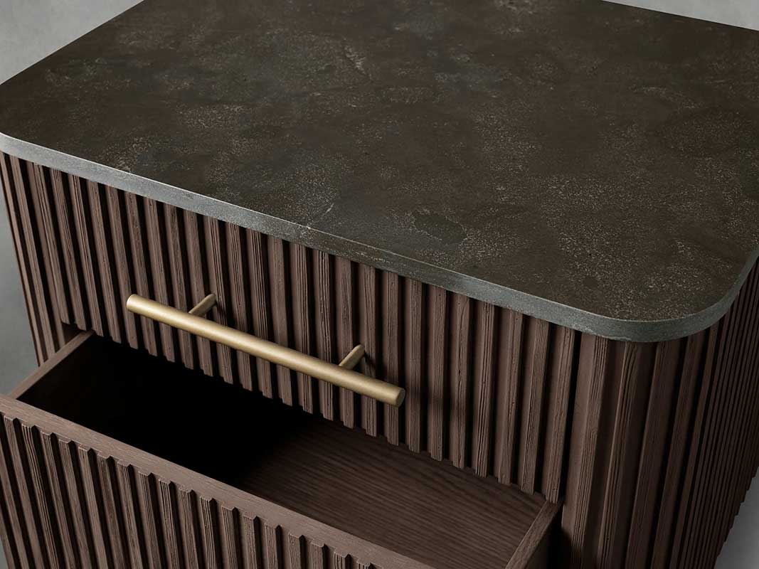 Finley Closed Nightstand with Marble Top and Drawer