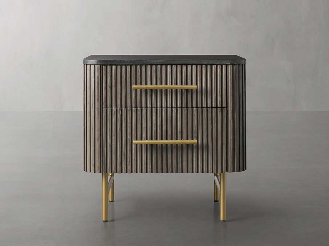 Finley Closed Nightstand with Marble Top and Drawer