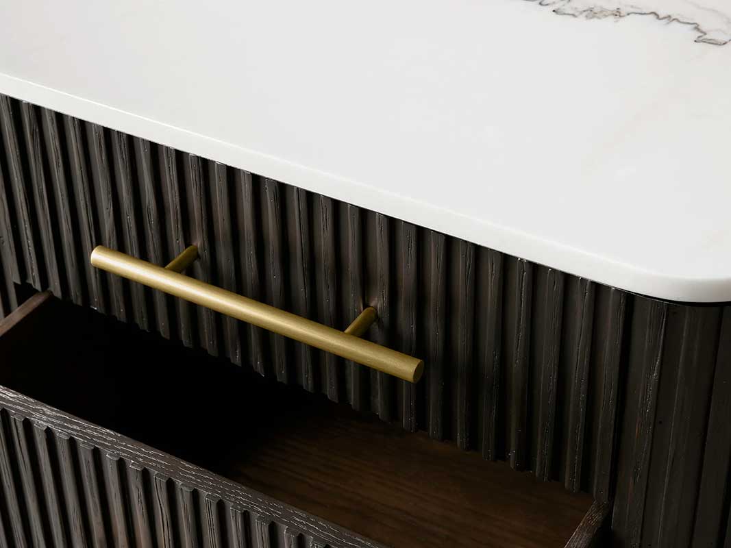 Finley Closed Nightstand with Marble Top and Drawer