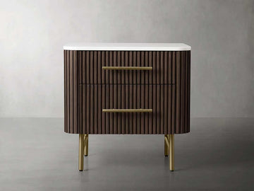 Finley Closed Nightstand with Marble Top and Drawer