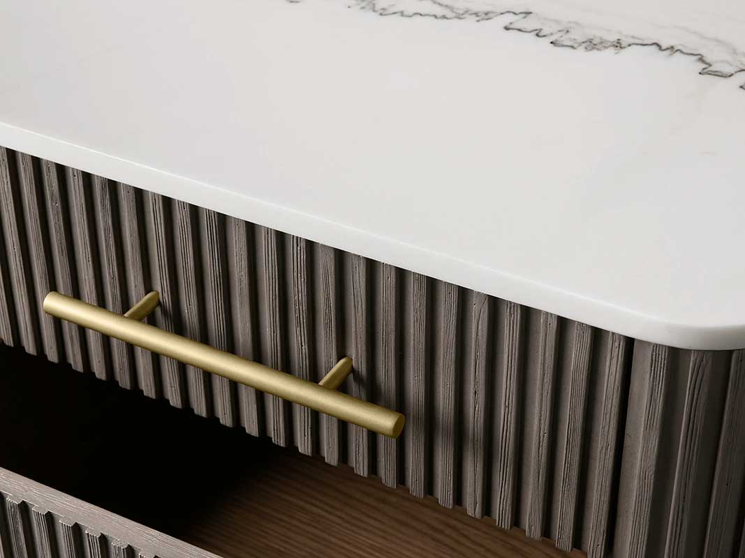 Finley Closed Nightstand with Marble Top and Drawer