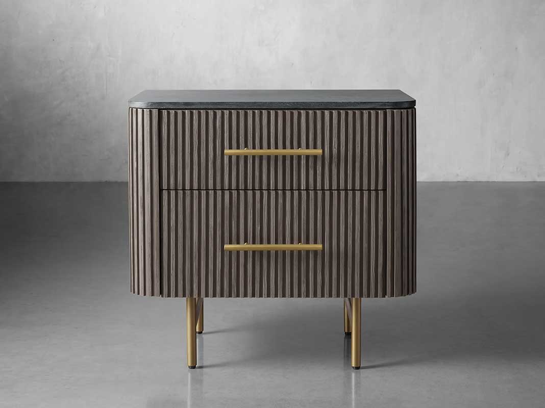 Finley Closed Nightstand with Marble Top and Drawer