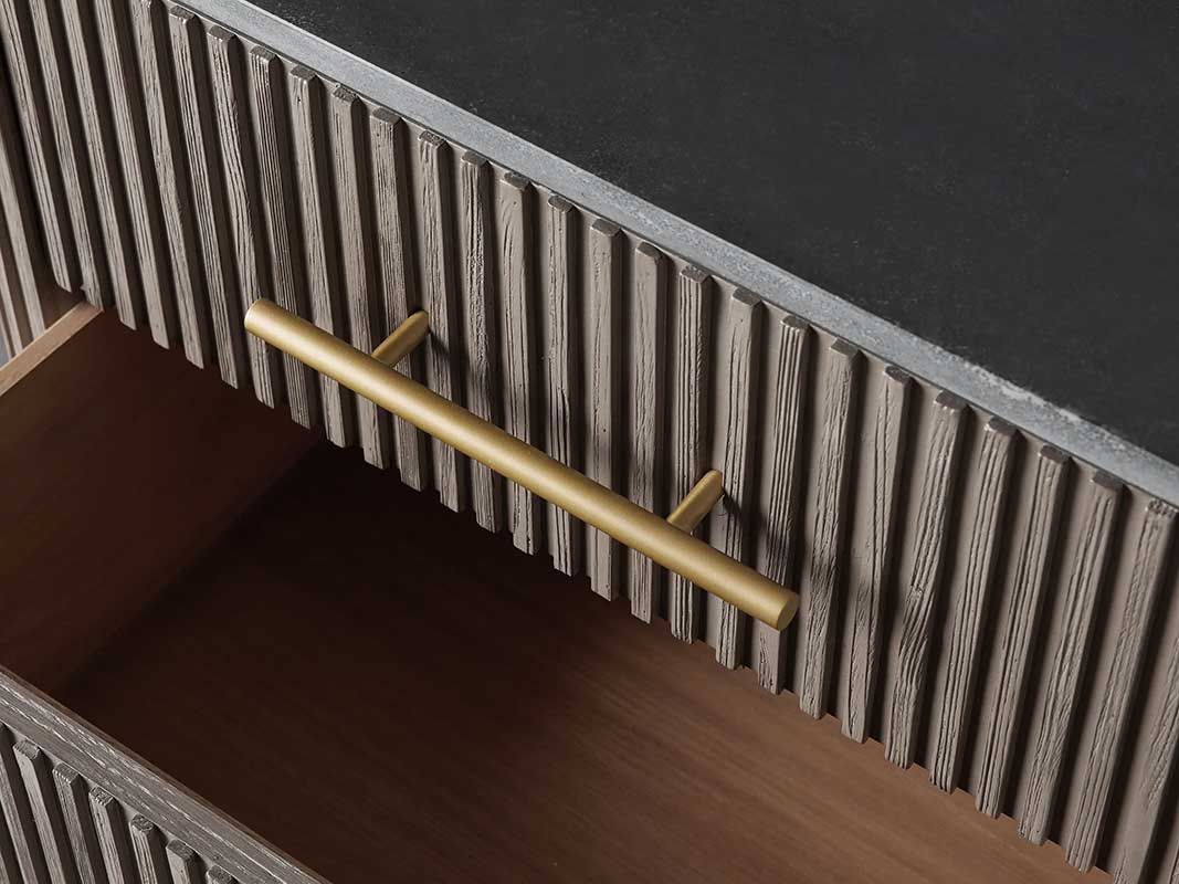 Finley Closed Nightstand with Marble Top and Drawer