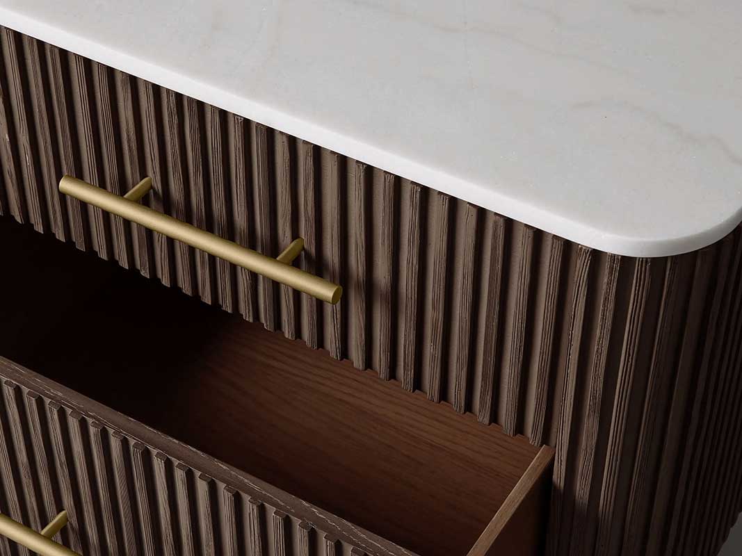 Finley Closed Nightstand with Marble Top and Drawer