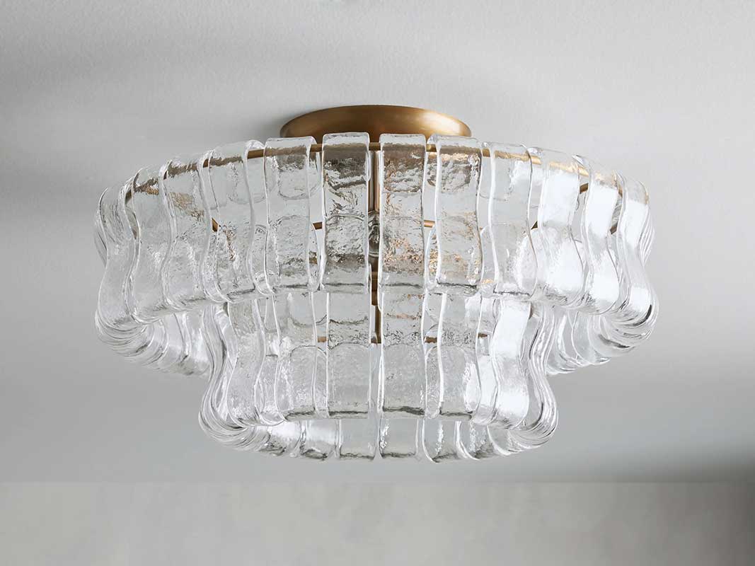 KL Ghiaccios Glass Flush Mount