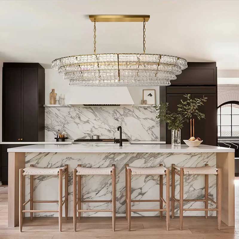 KL Ghiaccios Glass Oval Chandelier 54" 65"